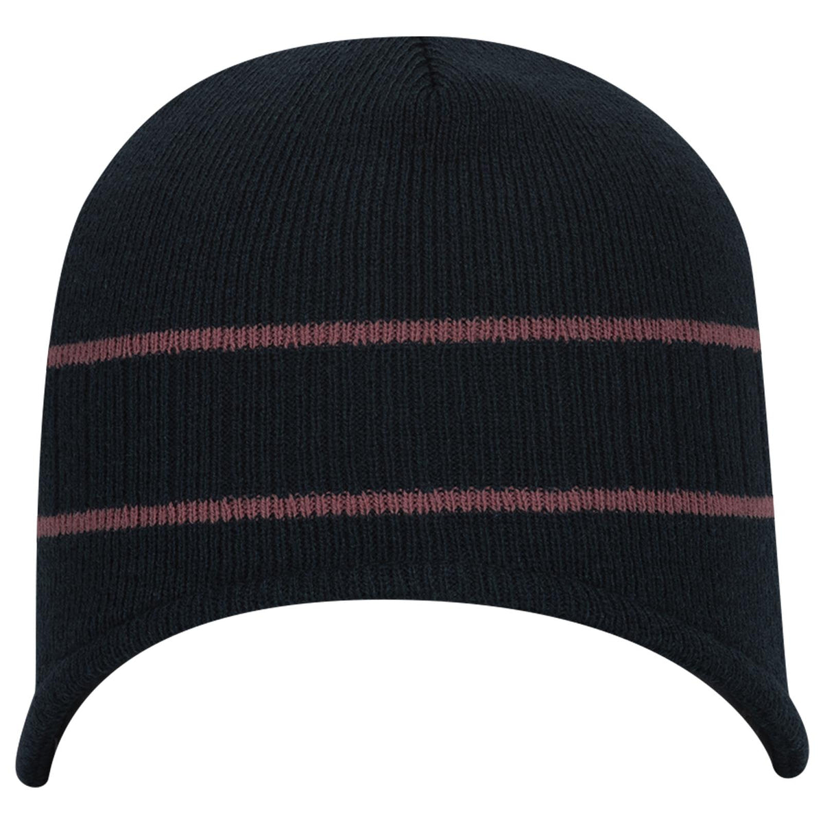 Front View of 0410 - Nvy/Marn OTTO CAP Beanie with Stripes
