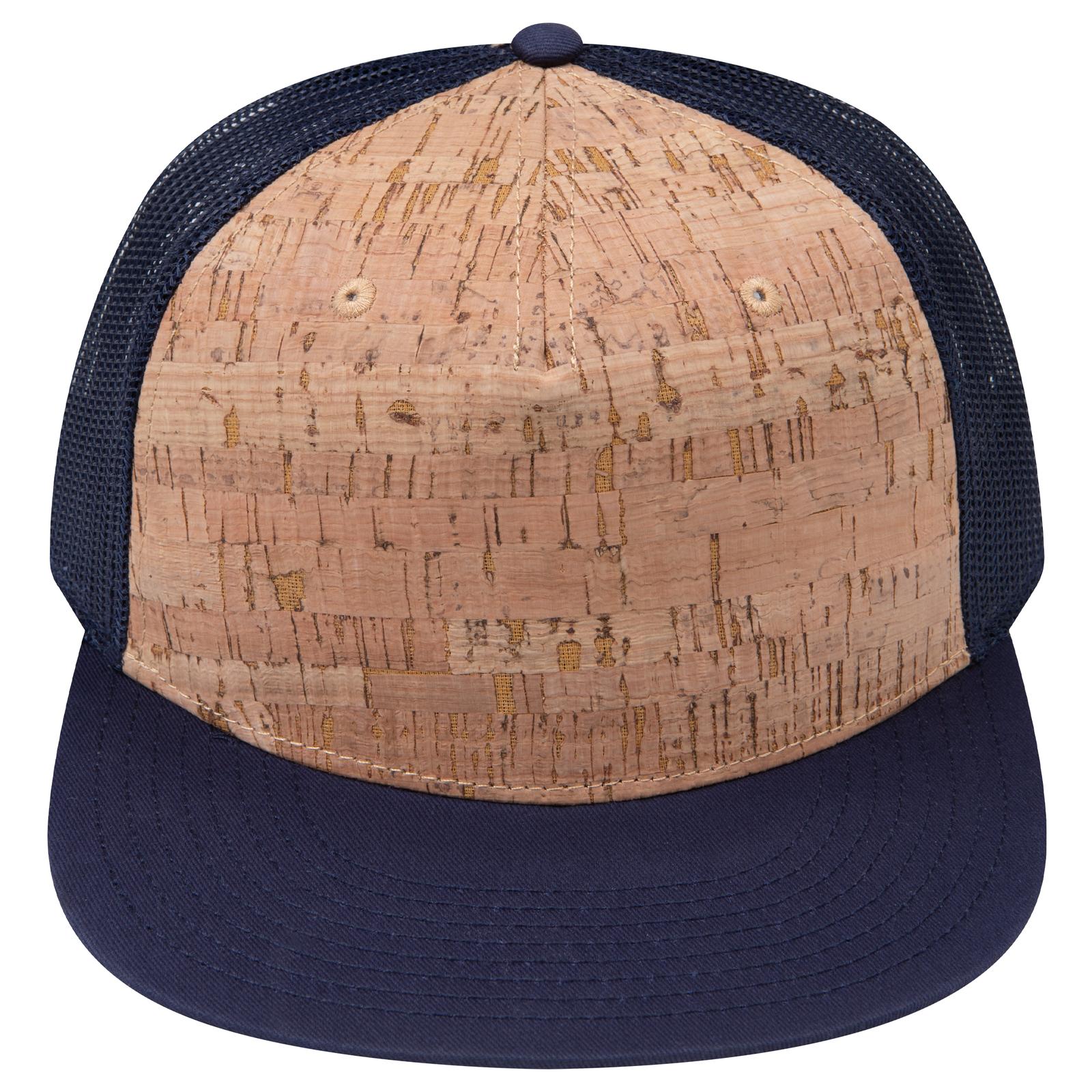 Right View of 0411204 - Nvy/Cork/Nvy OTTO CAP "OTTO SNAP" 5 Panel Pro Style Mesh Back Trucker Snapback Hat