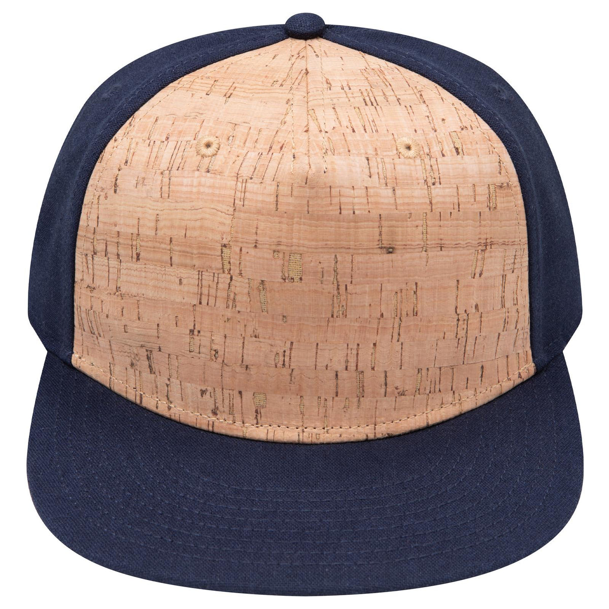 Front View of 0411204 - Nvy/Cork/Nvy OTTO CAP "OTTO SNAP" 5 Panel Pro Style Snapback Hat