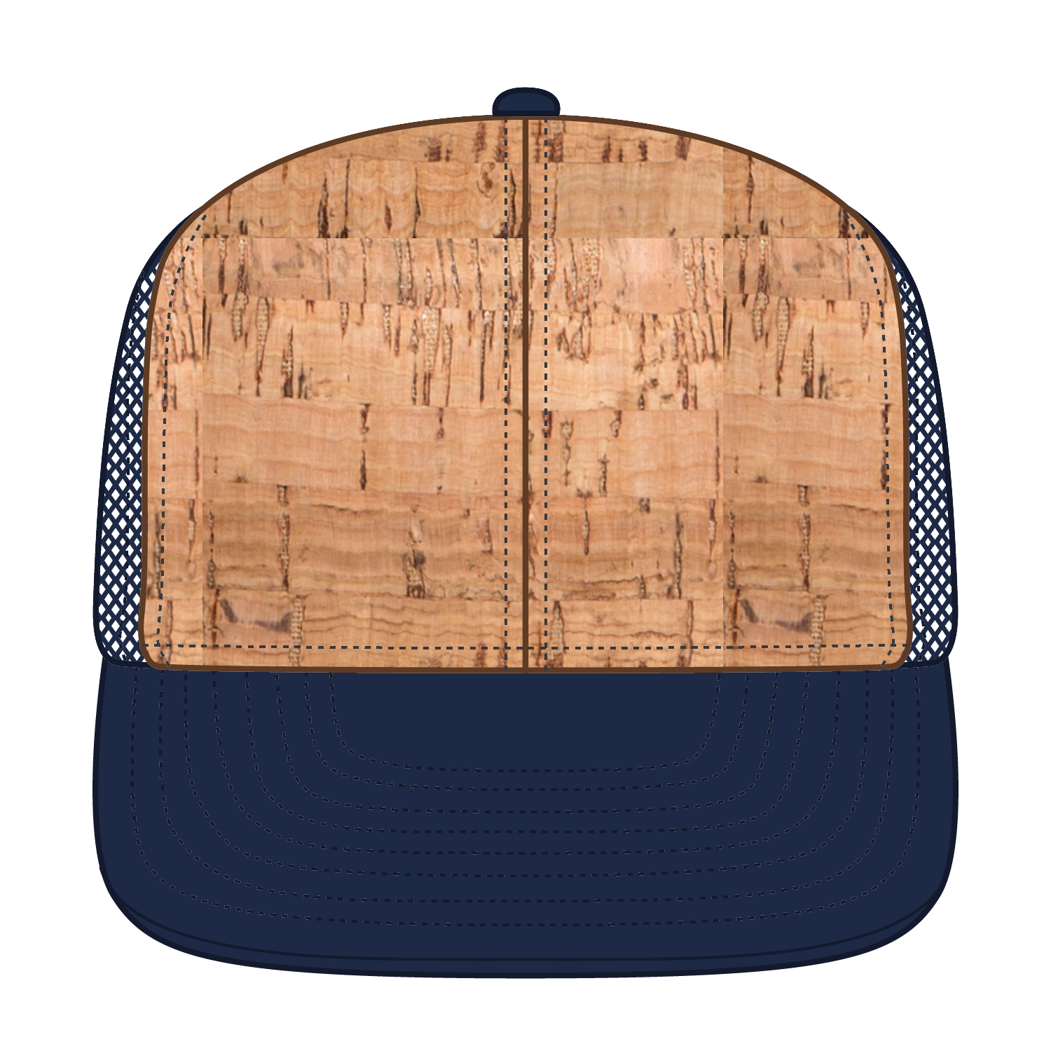 Front View of 0411204 - Nvy/Cork/Nvy OTTO CAP "OTTO SNAP" 6 Panel Pro Style Mesh Back Trucker Snapback Hat