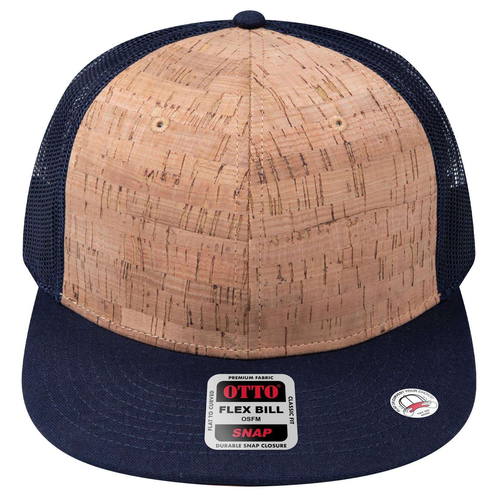 Right View of 0411204 - Nvy/Cork/Nvy OTTO CAP "OTTO SNAP" 6 Panel Pro Style Mesh Back Trucker Snapback Hat