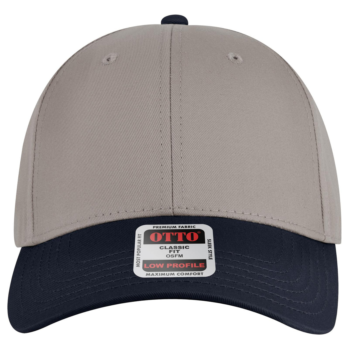Front View of 041414 - Nvy/Gry/Gry OTTO CAP 6 Panel Low Profile Baseball Cap