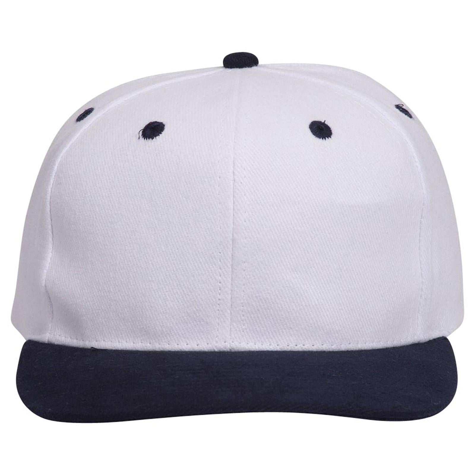 Front View of 0416 - Nvy/Wht OTTO CAP 6 Panel Mid Profile Baseball Cap