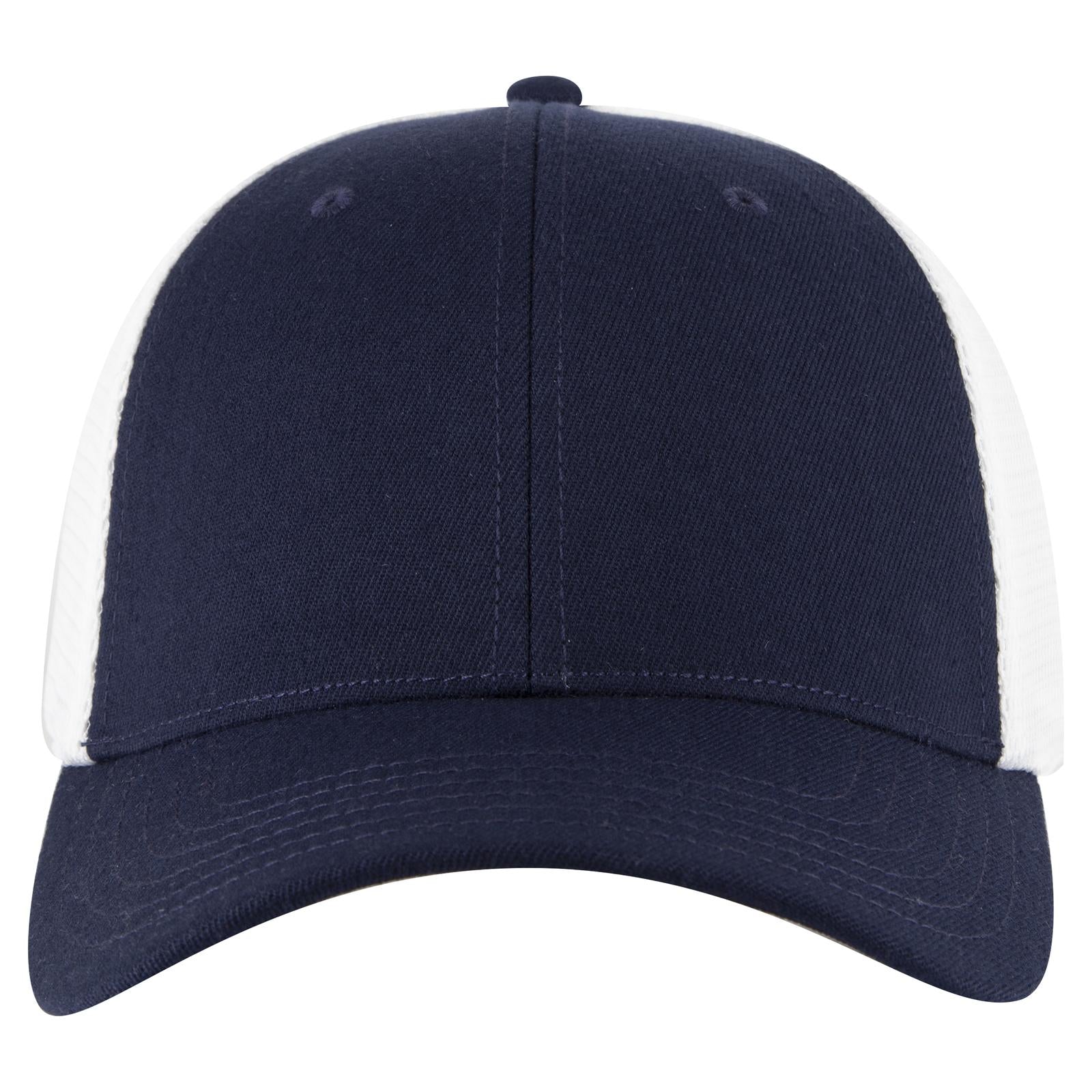 Right View of 0416 - Nvy/Wht OTTO CAP "OTTO COMFY FIT" 6 Panel Low Profile Mesh Back Trucker Hat