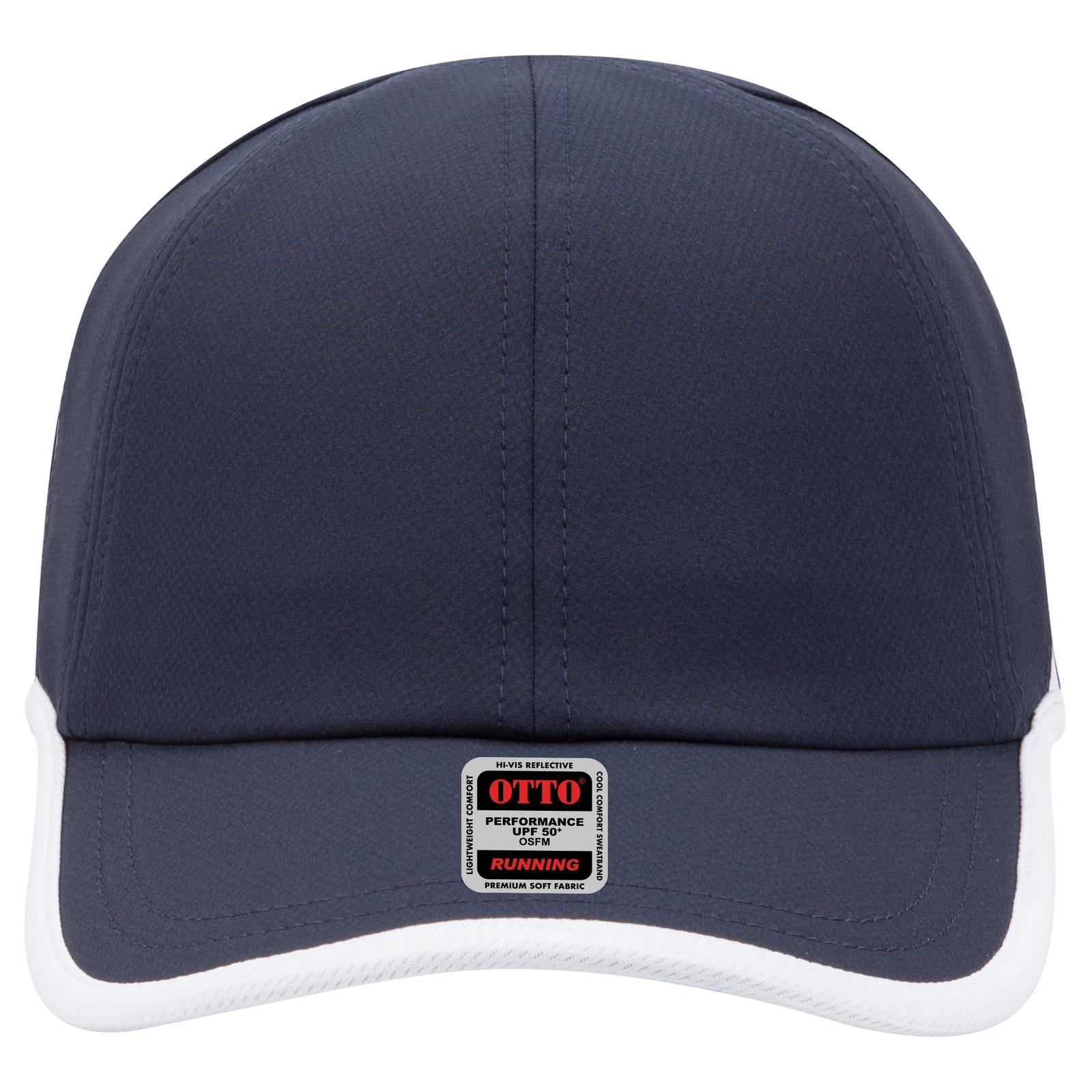 Right View of 0416 - Nvy/Wht OTTO CAP UPF 50+ 6 Panel Running Hat