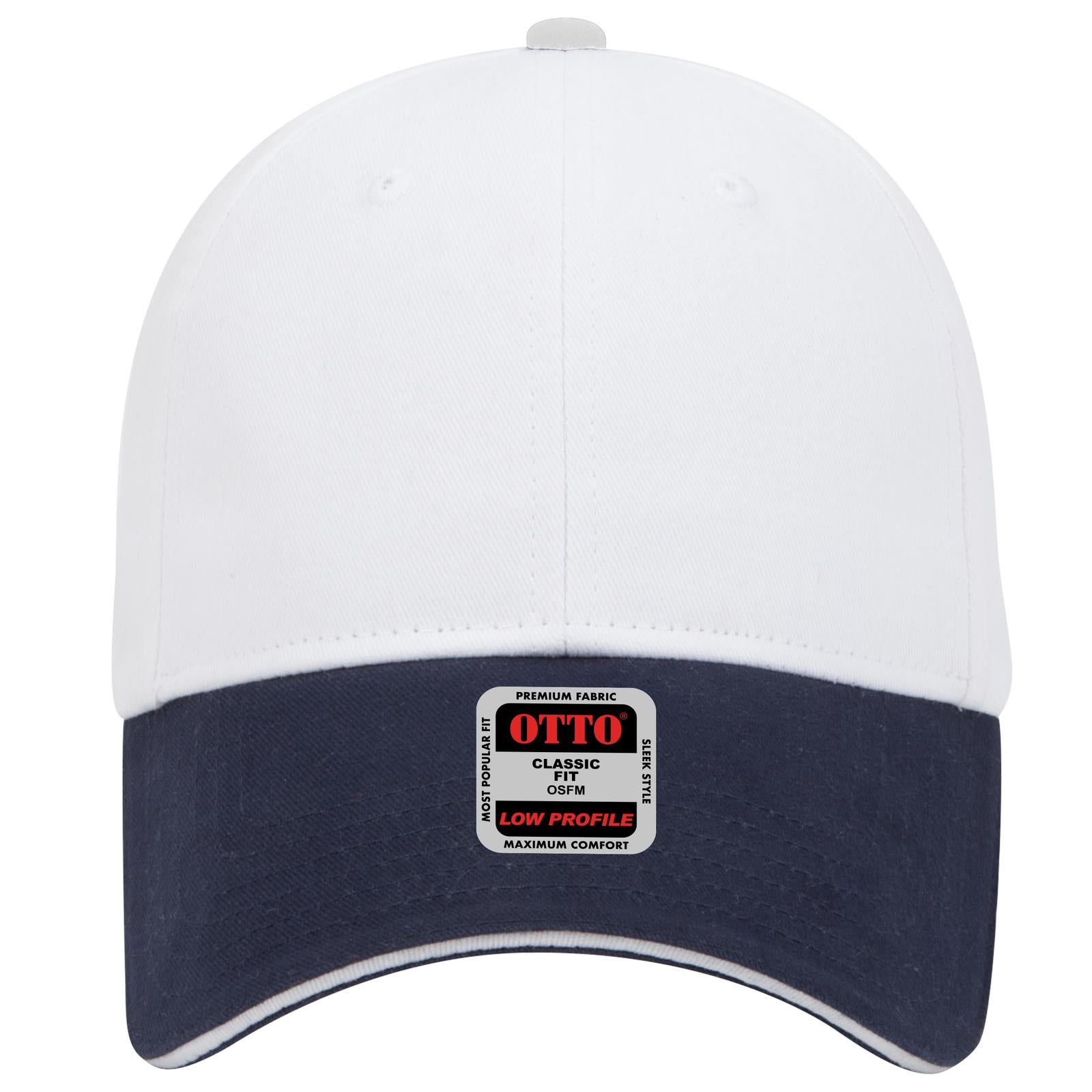 Right View of 041616 - Nvy/Wht/Wht OTTO CAP 6 Panel Low Profile Baseball Cap