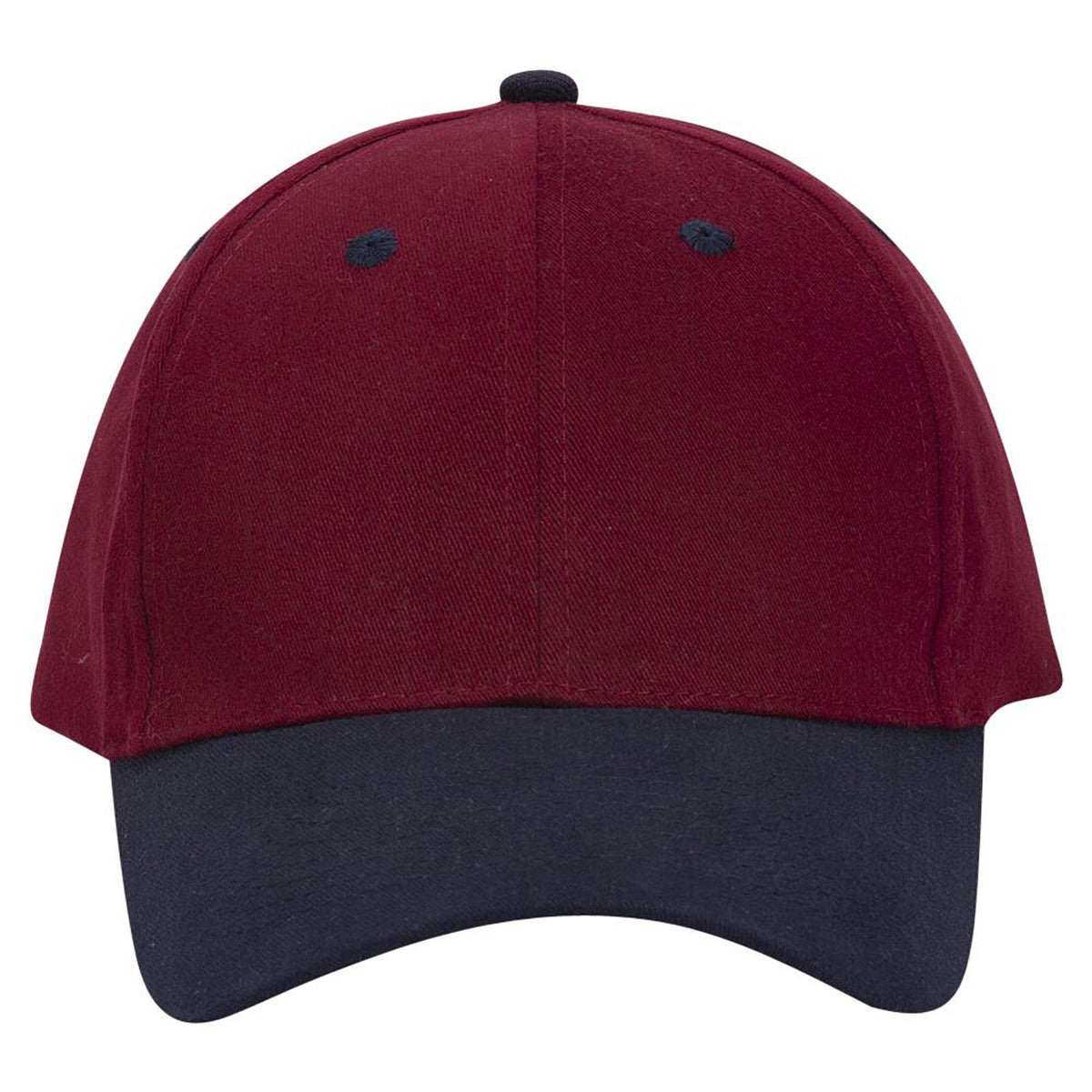 Front View of 0419 - Nvy/Burg.Marn OTTO CAP 6 Panel Low Profile Baseball Cap