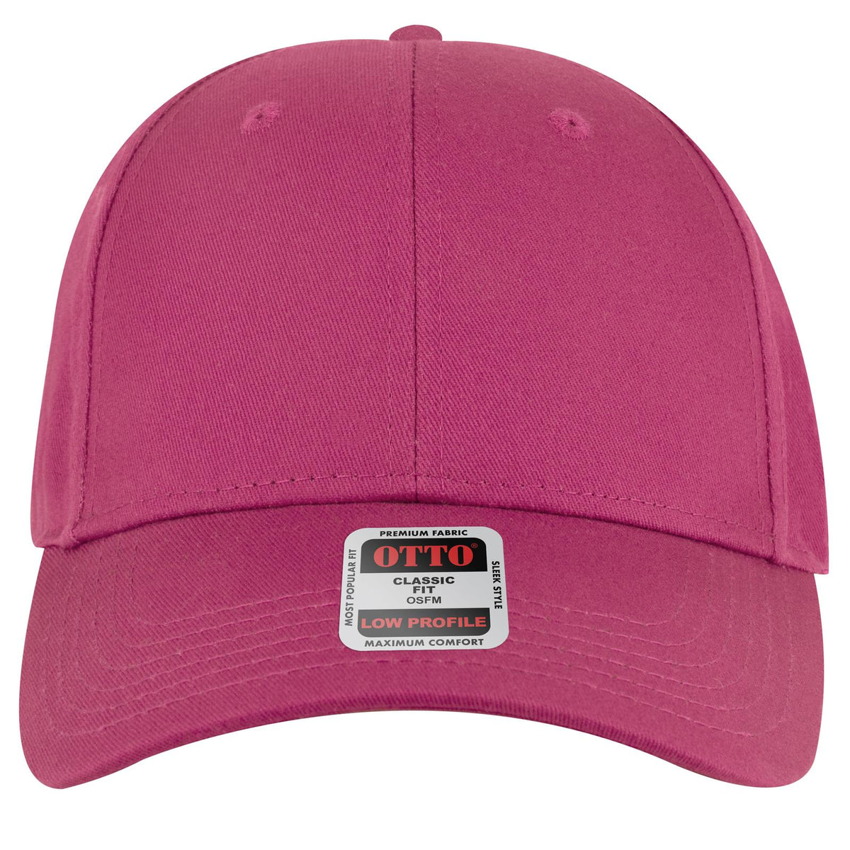 Front View of 042 - Hot Pink OTTO CAP 6 Panel Low Profile Baseball Cap