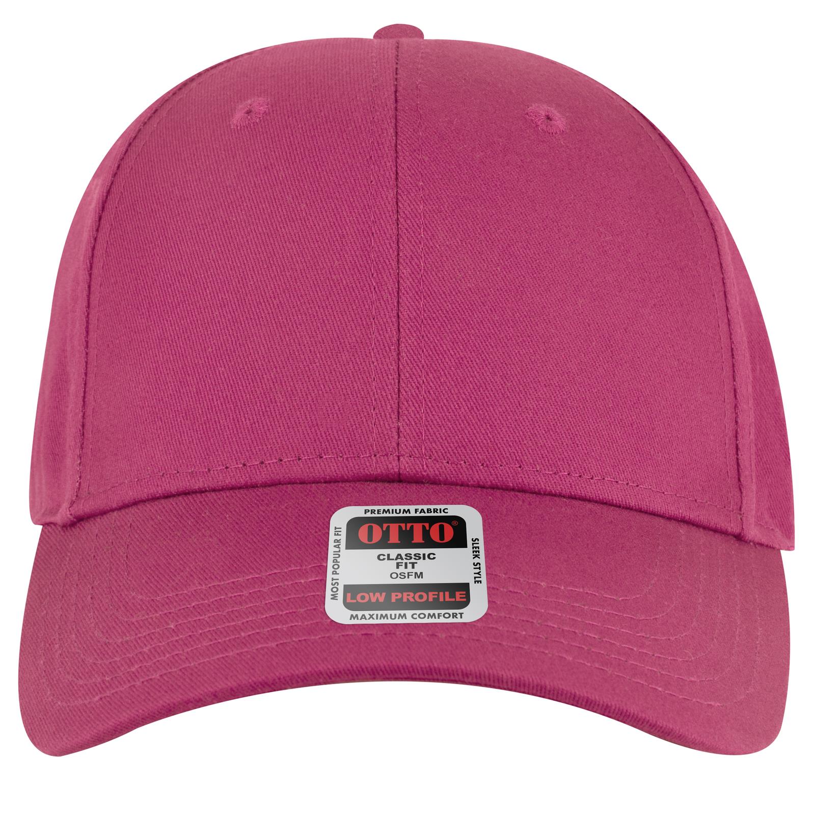 Right View of 042 - Hot Pink OTTO CAP 6 Panel Low Profile Baseball Cap