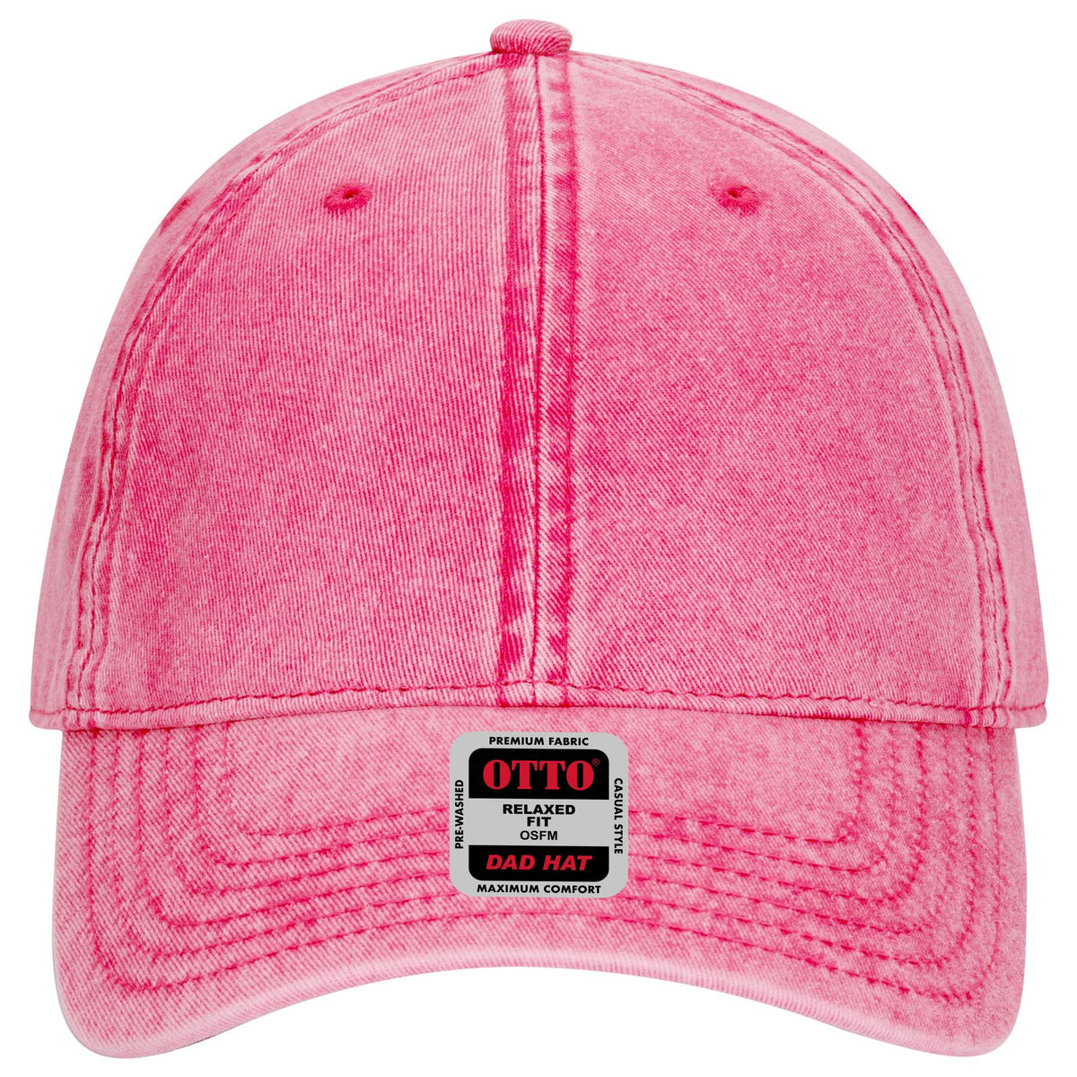 Front View of 042 - Hot Pink OTTO CAP 6 Panel Low Profile Dad Hat