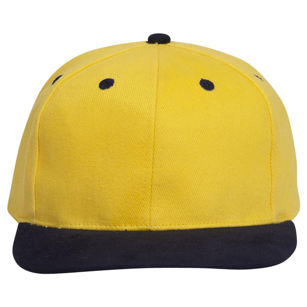 Front View of 0420 - Nvy/Yel OTTO CAP 6 Panel Mid Profile Baseball Cap