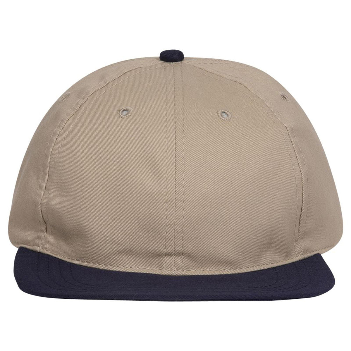 Front View of 0432 - Nvy/Kha OTTO CAP 6 Panel Low Profile Baseball Cap