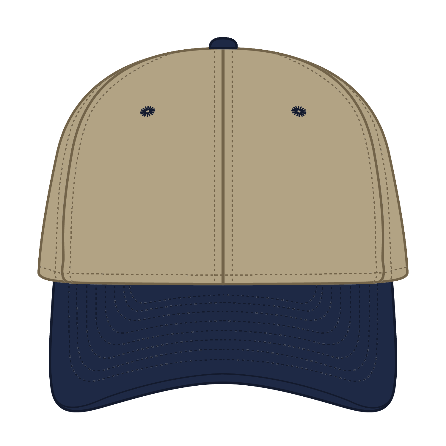 Front View of 0432 - Nvy/Kha OTTO CAP "OTTO FLEX" Fitted 6 Panel Low Profile Baseball Cap