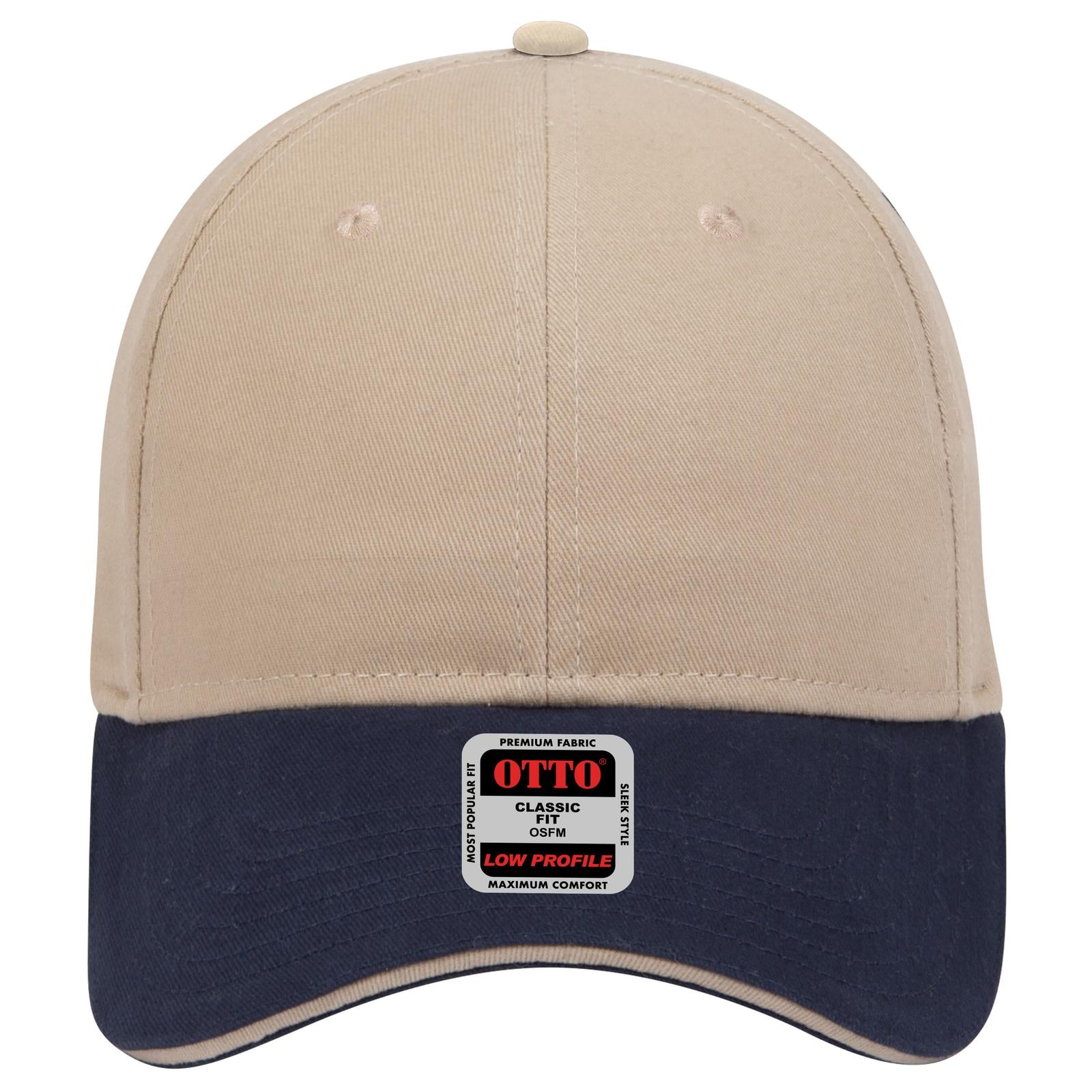 Right View of 043232 - Nvy/Kha/Kha OTTO CAP 6 Panel Low Profile Baseball Cap