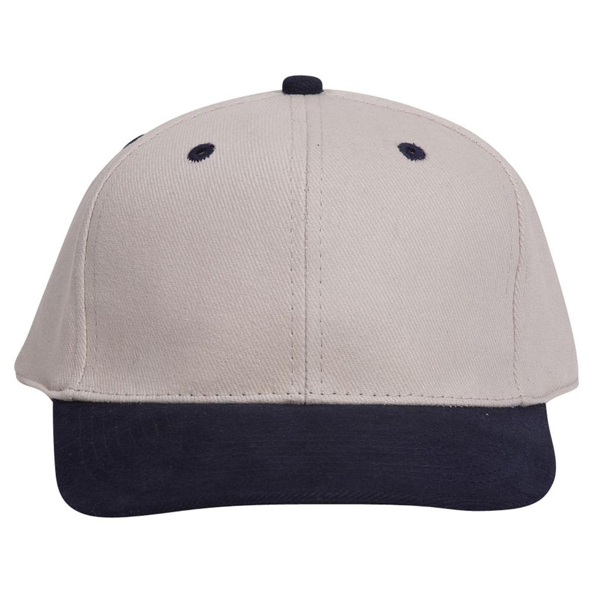 Front View of 0435 - Nvy/Stn.Gry OTTO CAP 6 Panel Mid Profile Baseball Cap