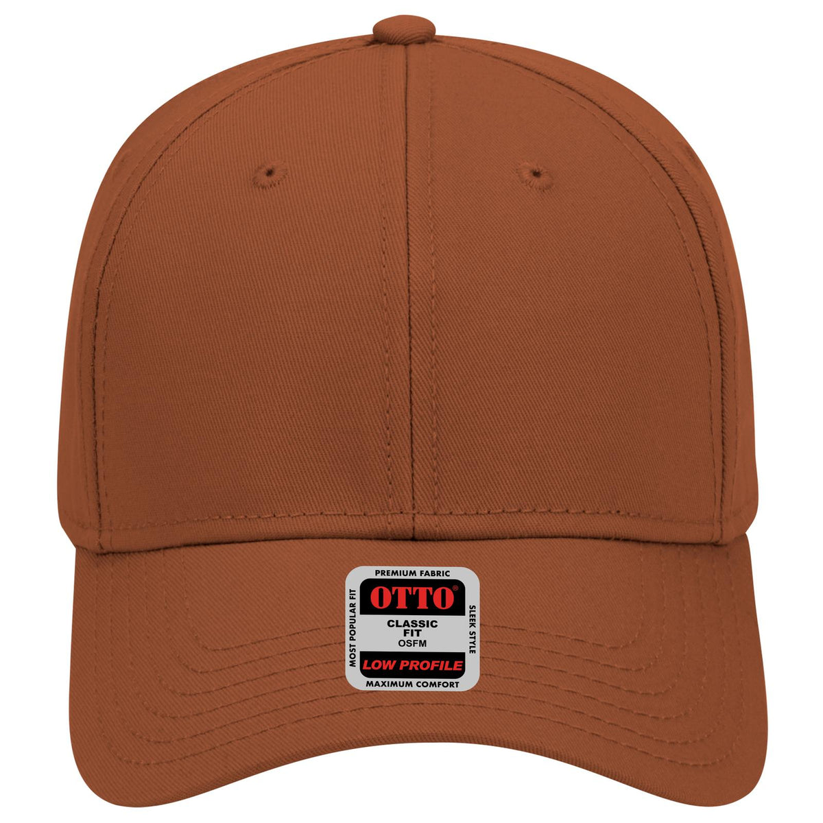 Front View of 044 - Tx. Orange OTTO CAP 6 Panel Low Profile Baseball Cap