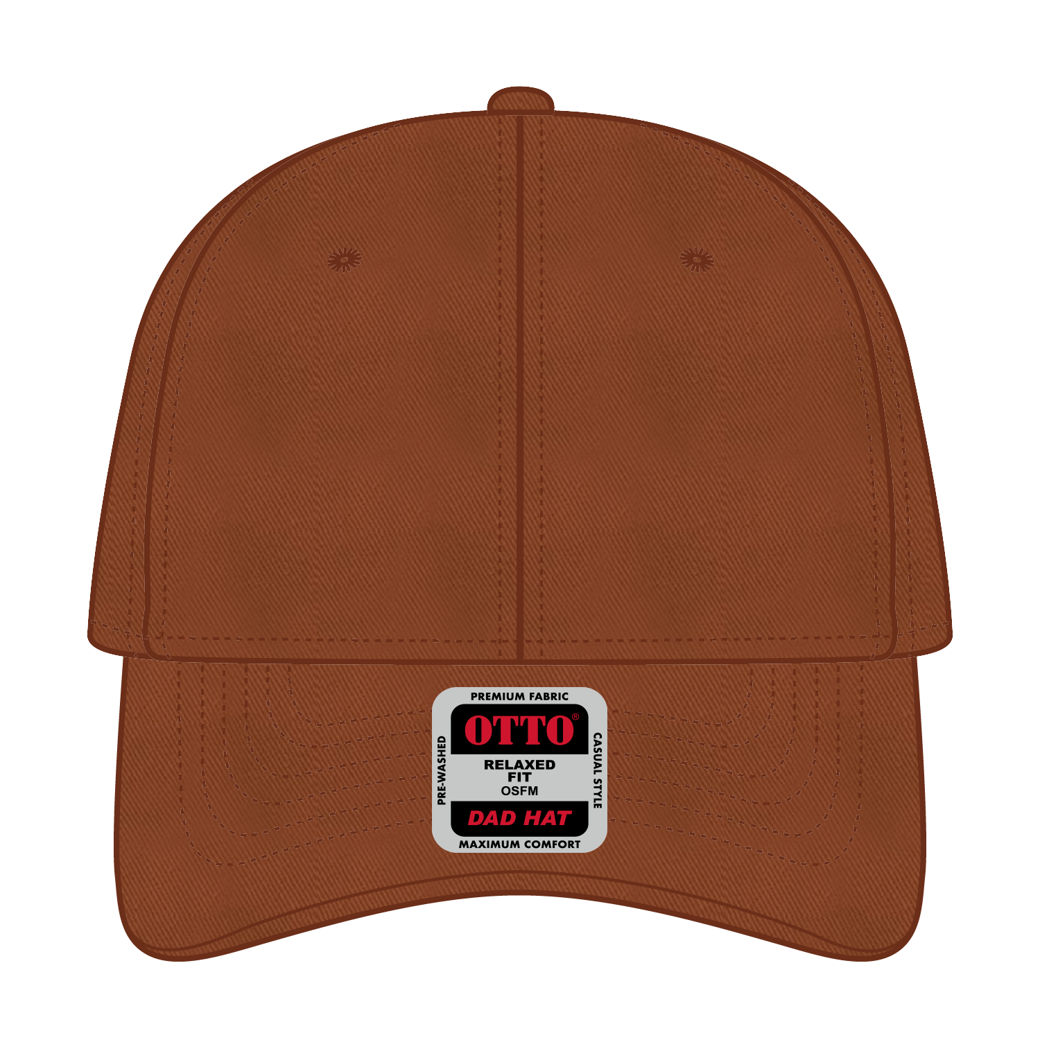 Front View of 044 - Tx. Orange OTTO CAP 6 Panel Low Profile Dad Hat