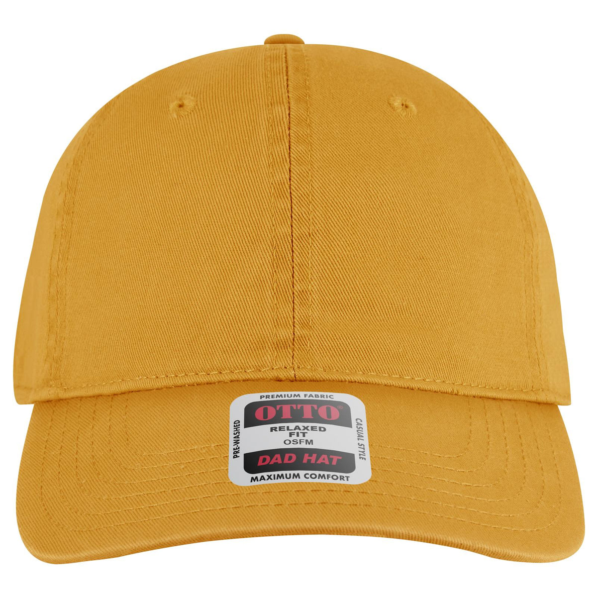 Front View of 045 - Mustard OTTO CAP 6 Panel Low Profile Dad Hat