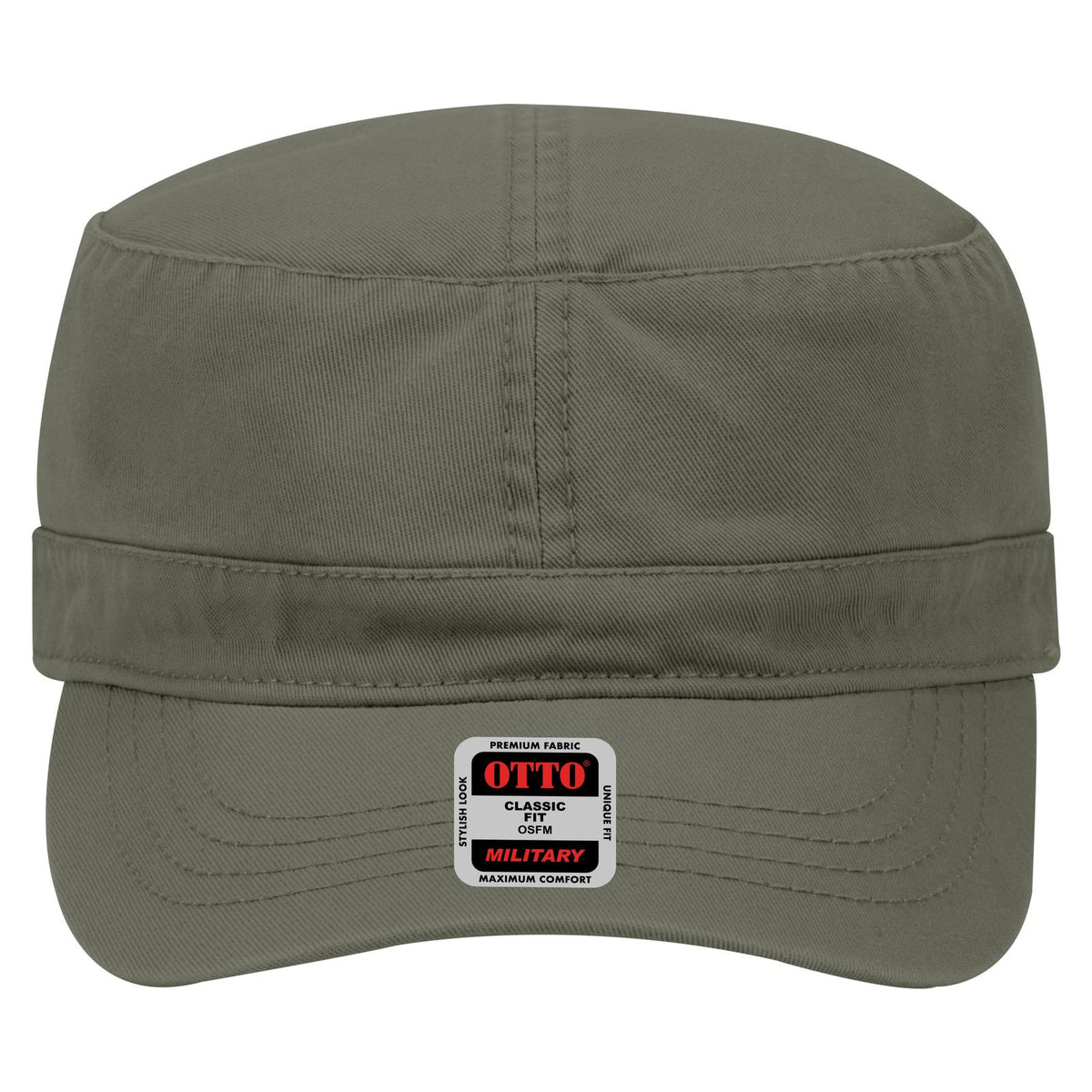 Front View of 046 - Dk. Ol. Green OTTO CAP Military Hat
