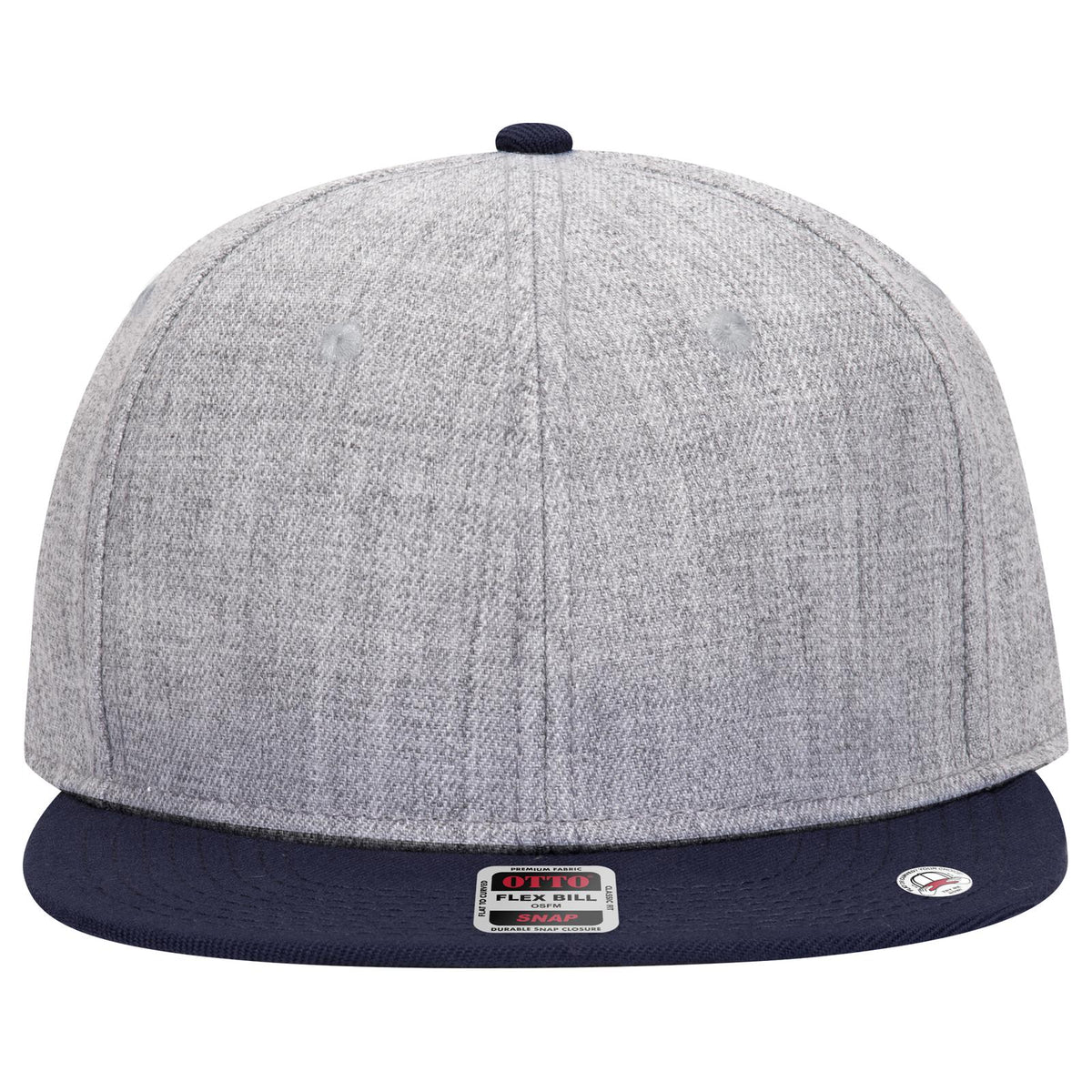 Front View of 047474 - Nvy/H.Gry/H.Gry OTTO CAP "OTTO SNAP" 6 Panel Pro Style Snapback Hat