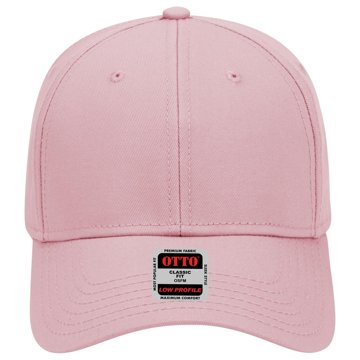 Front View of 050 - Pink OTTO CAP 6 Panel Low Profile Baseball Cap