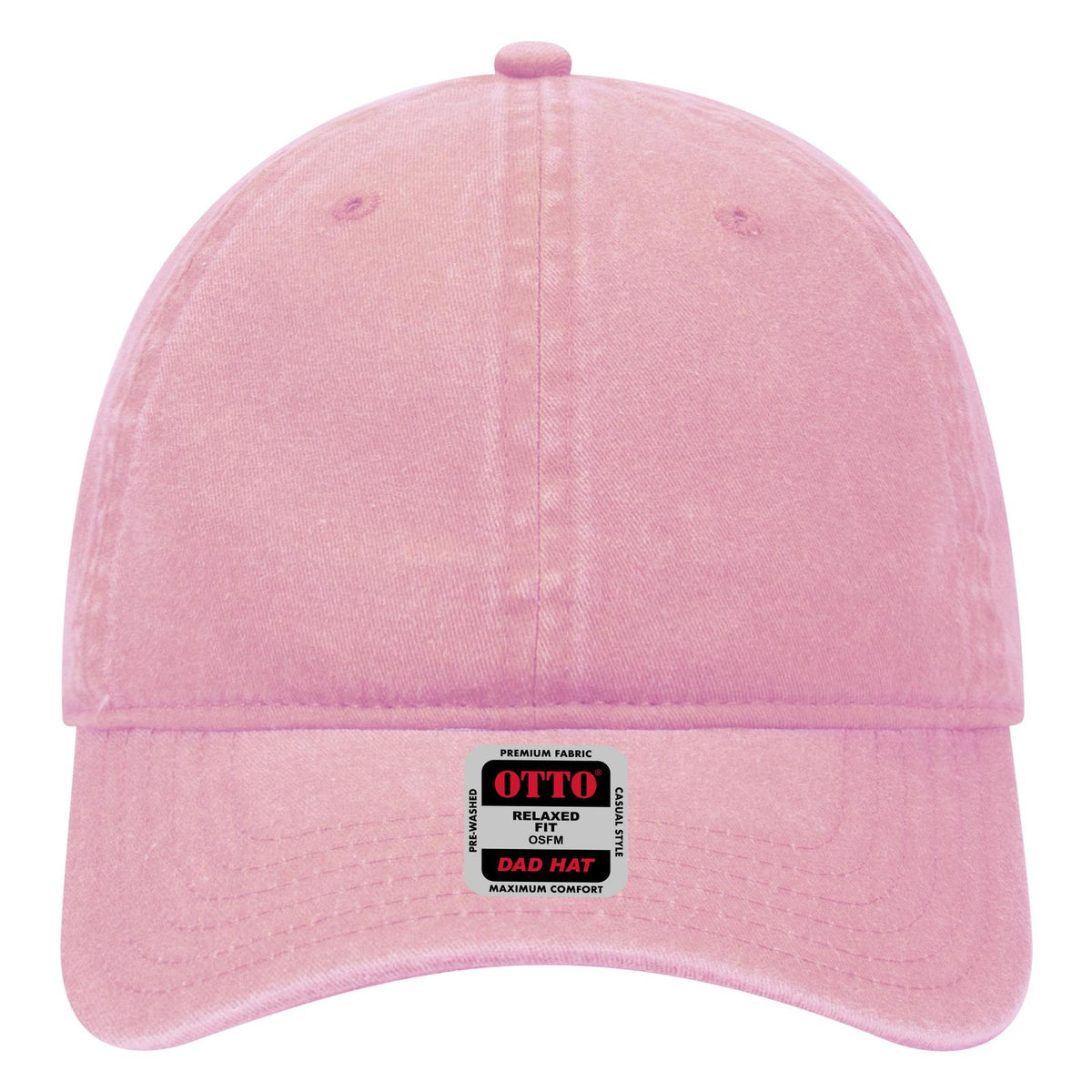 Front View of 050 - Pink OTTO CAP 6 Panel Low Profile Dad Hat