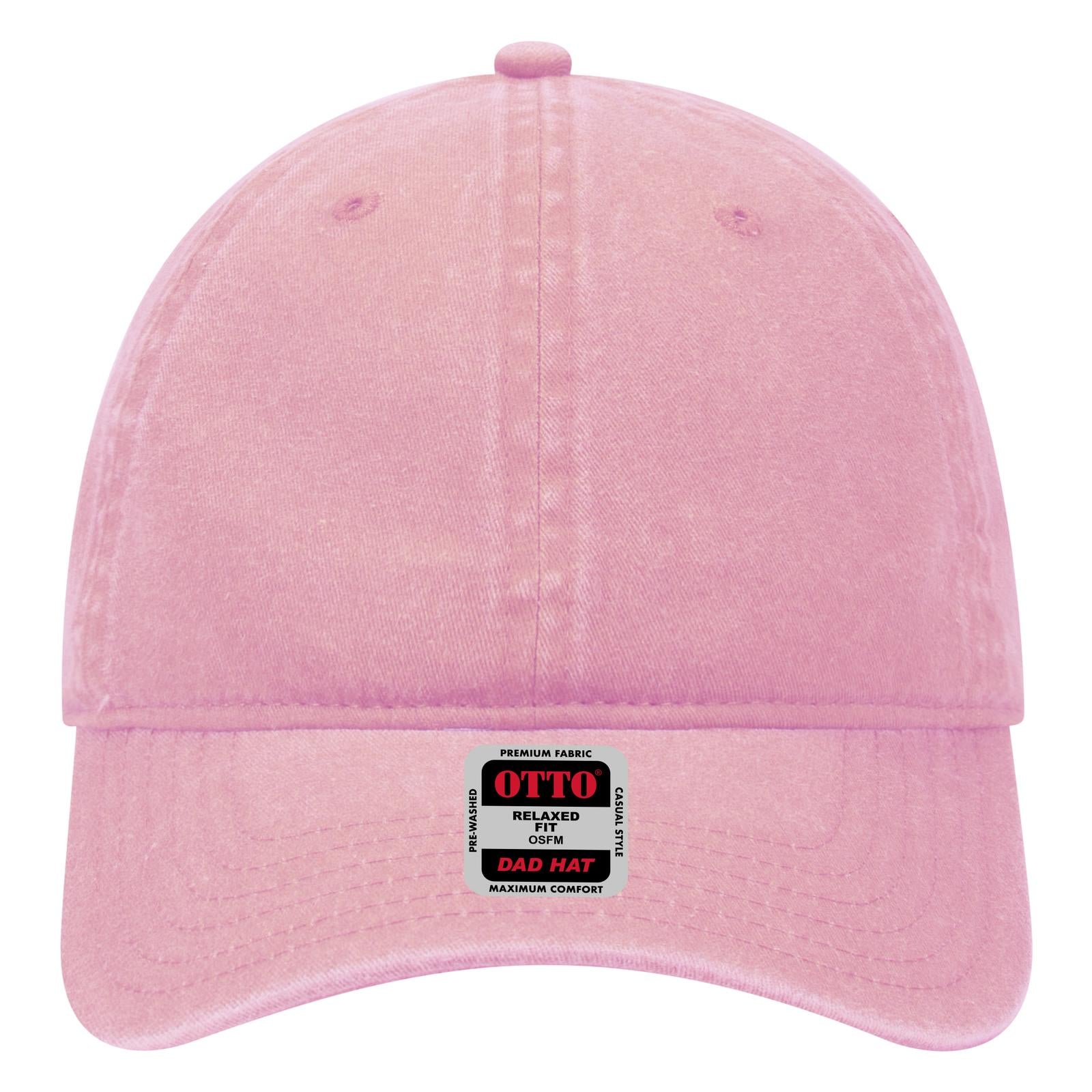 Right View of 050 - Pink OTTO CAP 6 Panel Low Profile Dad Hat