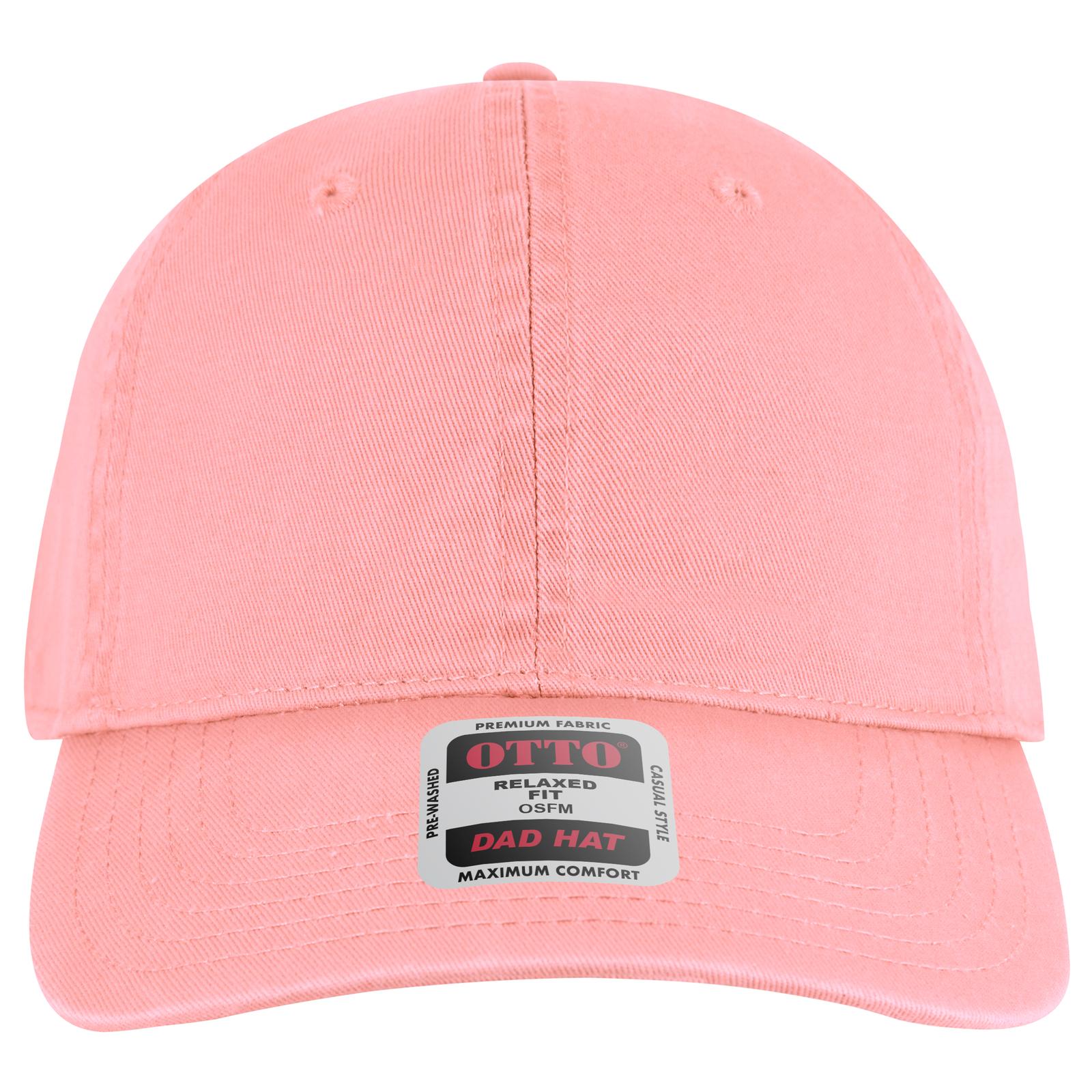 Right View of 050 - Pink OTTO CAP 6 Panel Low Profile Dad Hat