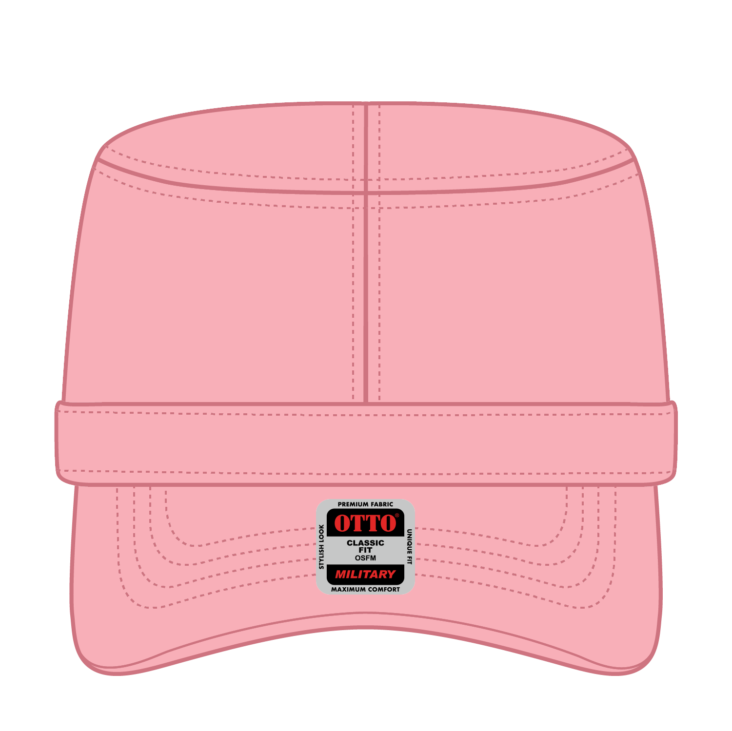 Front View of 050 - Pink OTTO CAP Military Hat