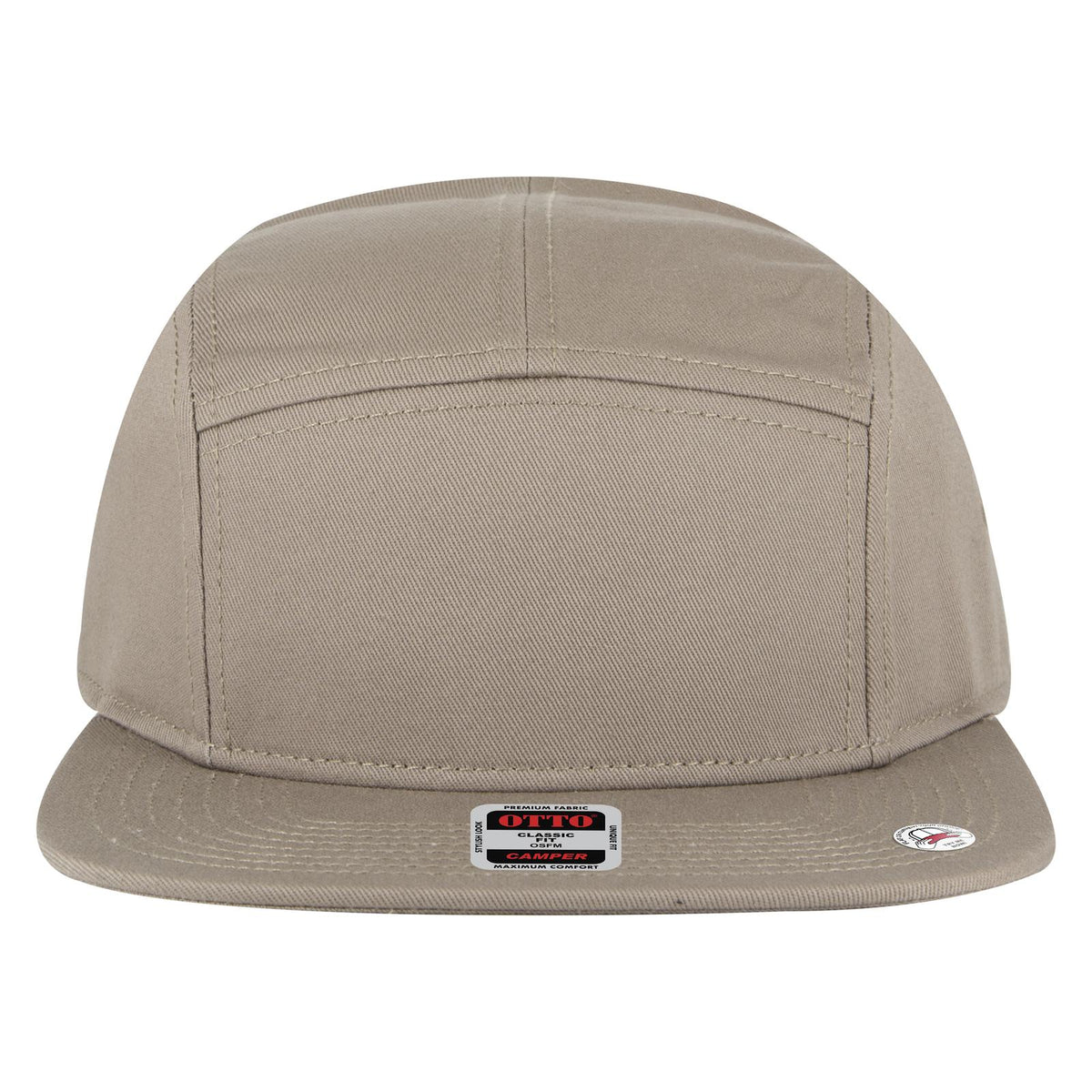 Front View of 053 - Dk. Khaki OTTO CAP 5 Panel Camper Hat