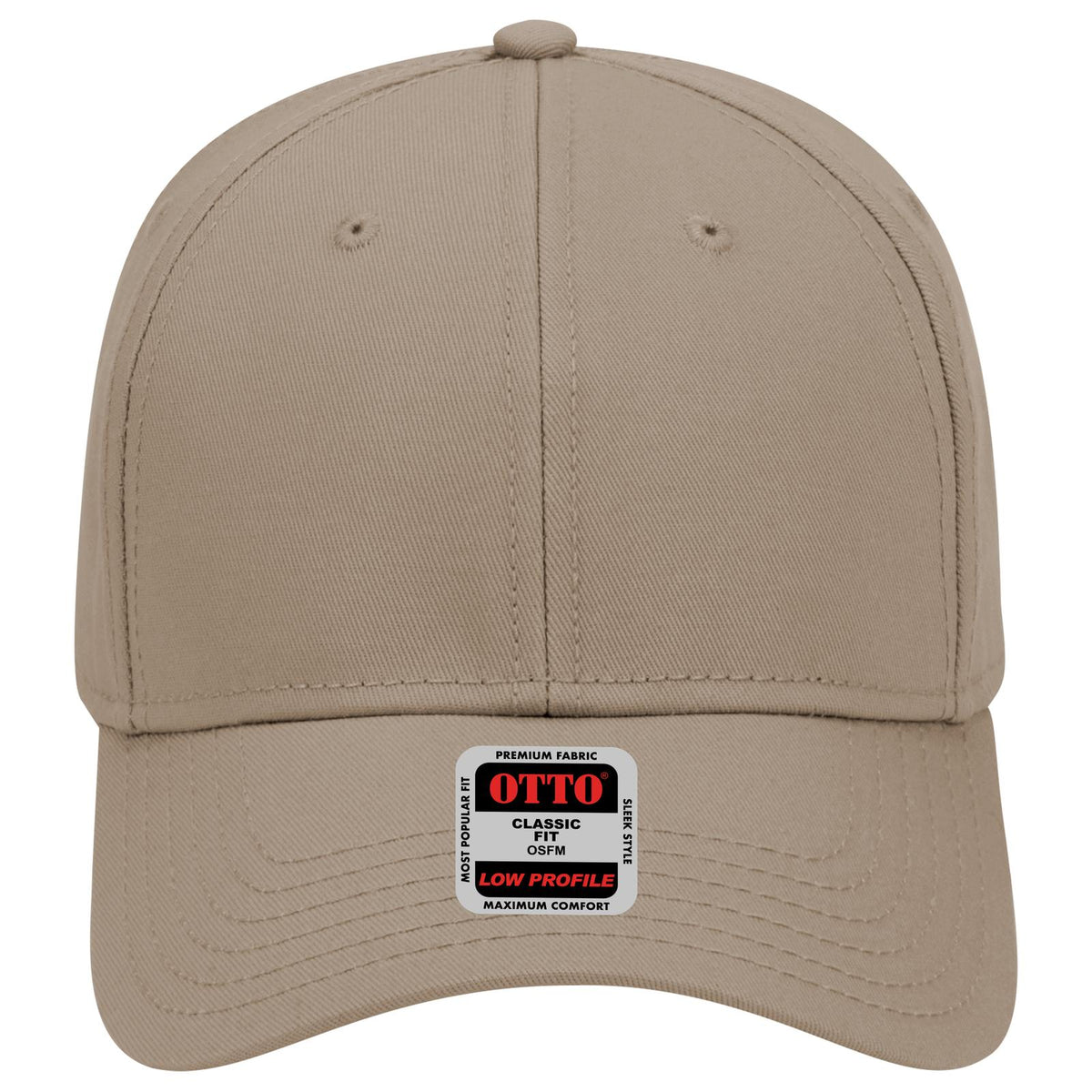 Front View of 053 - Dk. Khaki OTTO CAP 6 Panel Low Profile Baseball Cap