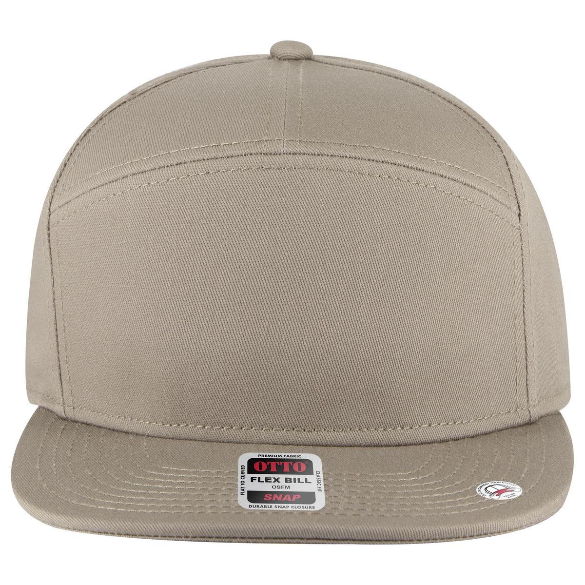 Front View of 053 - Dk. Khaki OTTO CAP "OTTO SNAP" 7 Panel Pro Style Snapback Hat