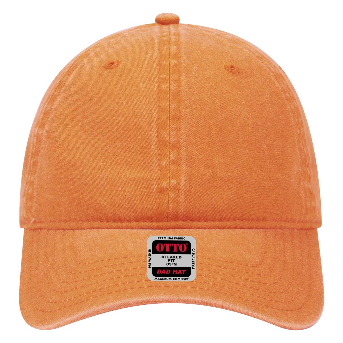 Front View of 056 - Pkn. Orange OTTO CAP 6 Panel Low Profile Dad Hat