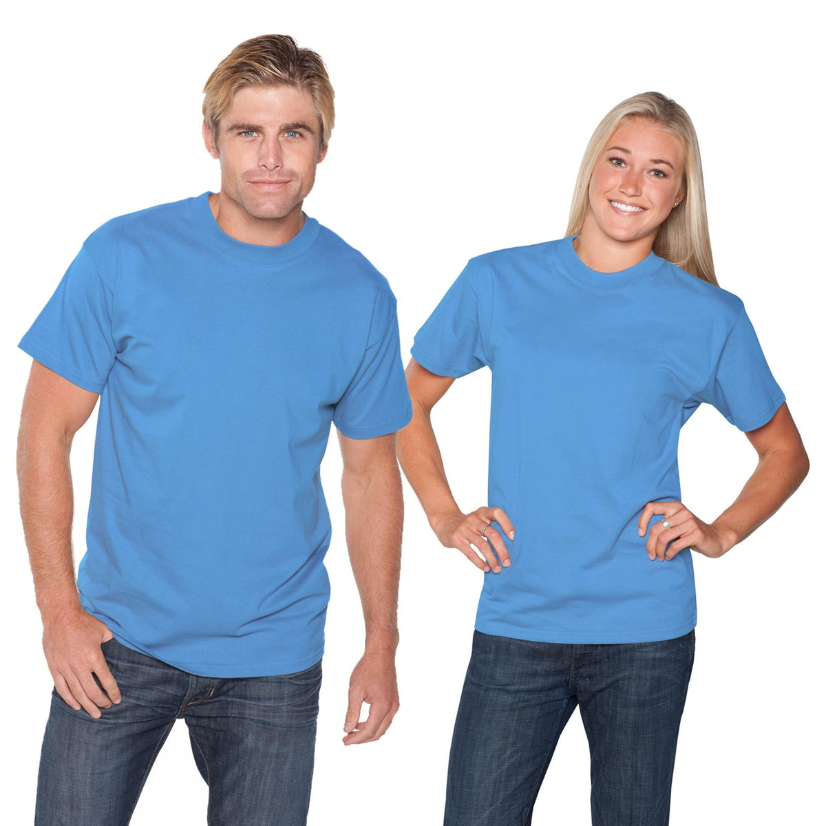 Front View of 057 - Car. Blue OTTO Unisex Heavyweight Comfy Tee T-Shirt