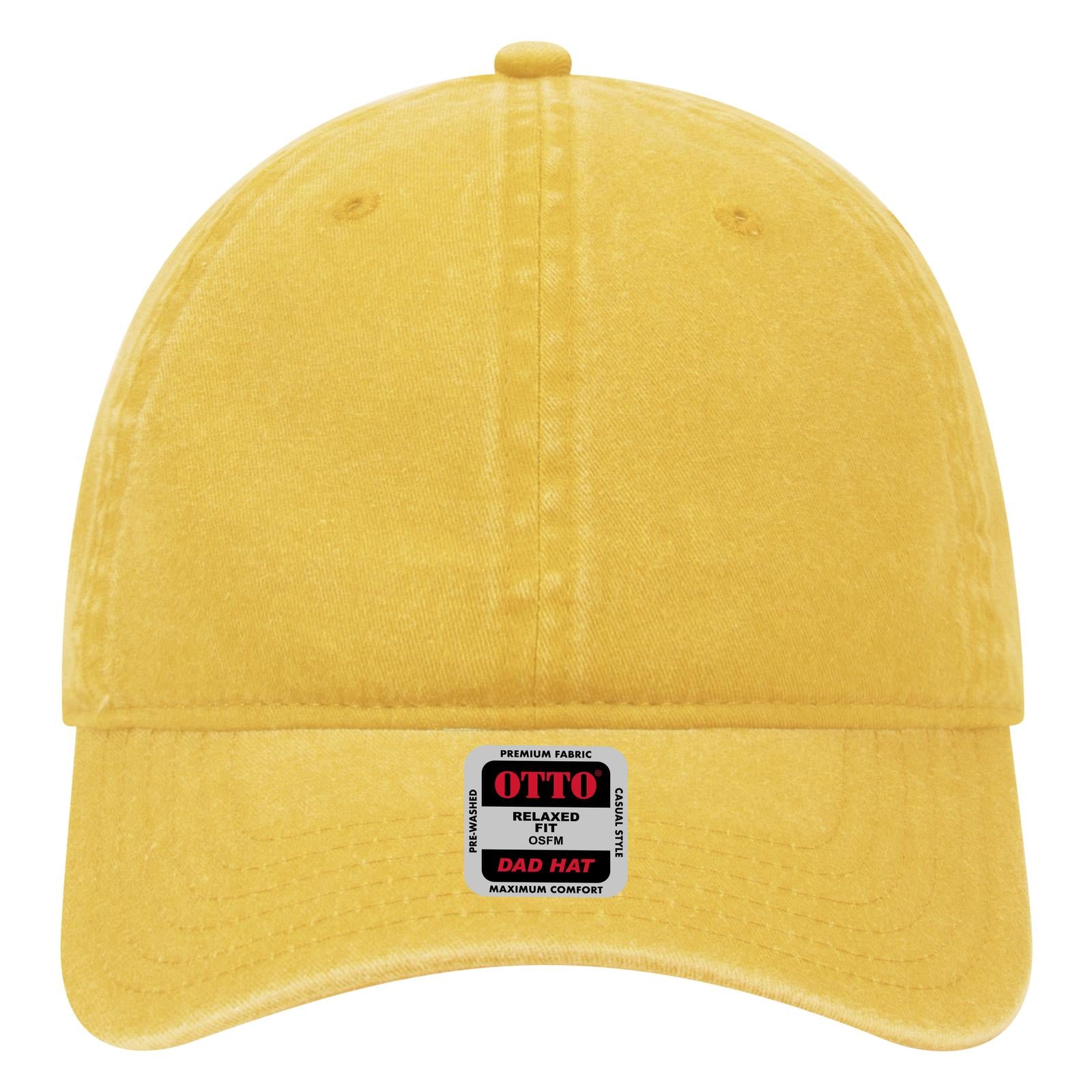 Right View of 058 - Bright Yellow OTTO CAP 6 Panel Low Profile Dad Hat