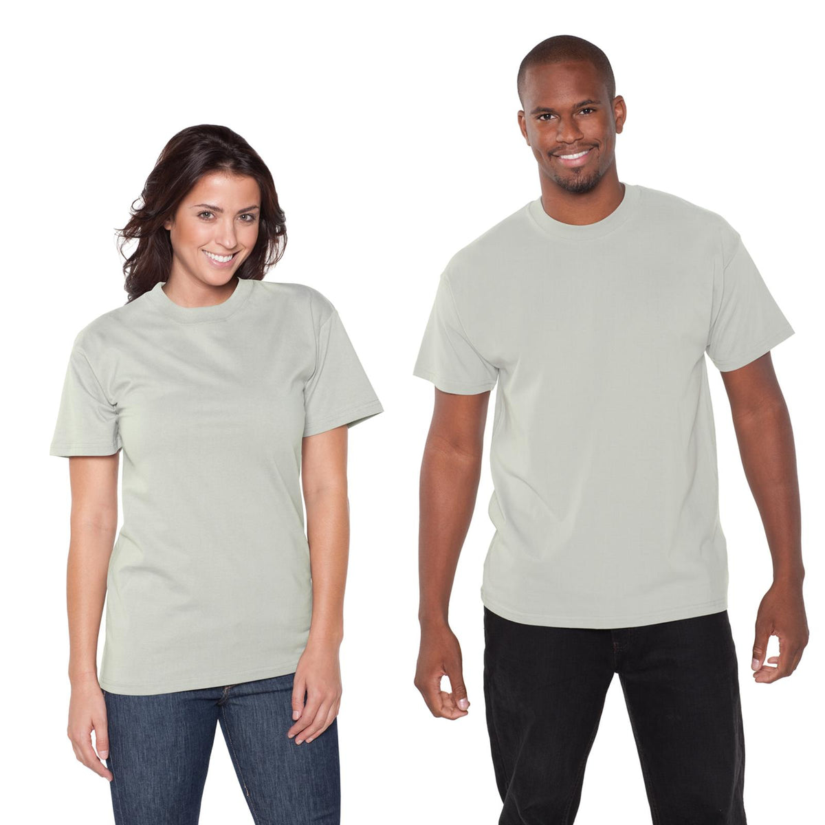 Front View of 064 - Silver Gray OTTO Unisex Heavyweight Comfy Tee T-Shirt