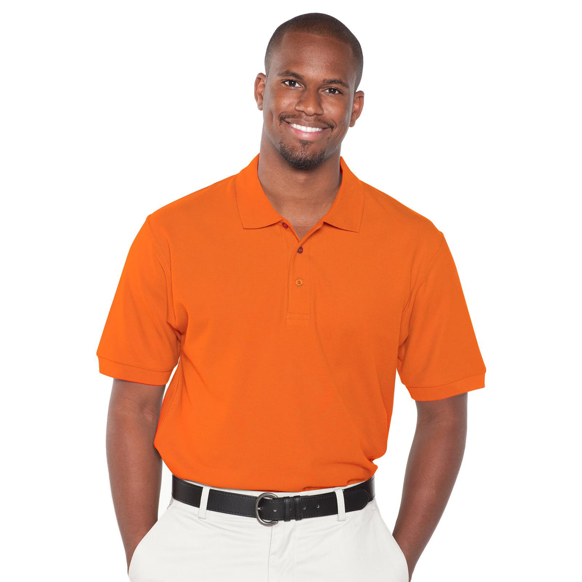 Front View of 065 - B. Orange OTTO Men's Premium Sport Shirt