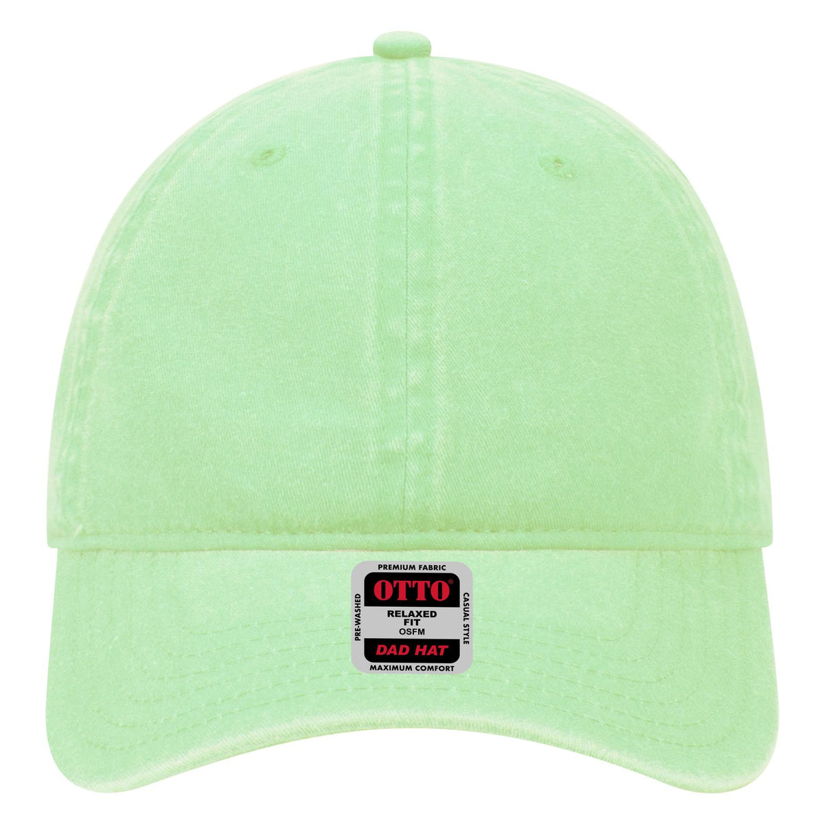 Front View of 066 - Lime OTTO CAP 6 Panel Low Profile Dad Hat