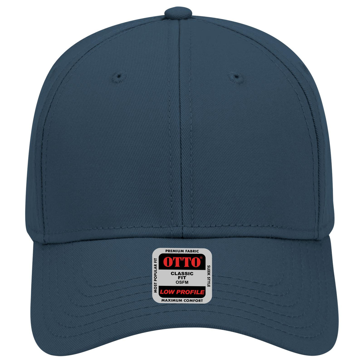 Front View of 067 - Navy Blue OTTO CAP 6 Panel Low Profile Baseball Cap