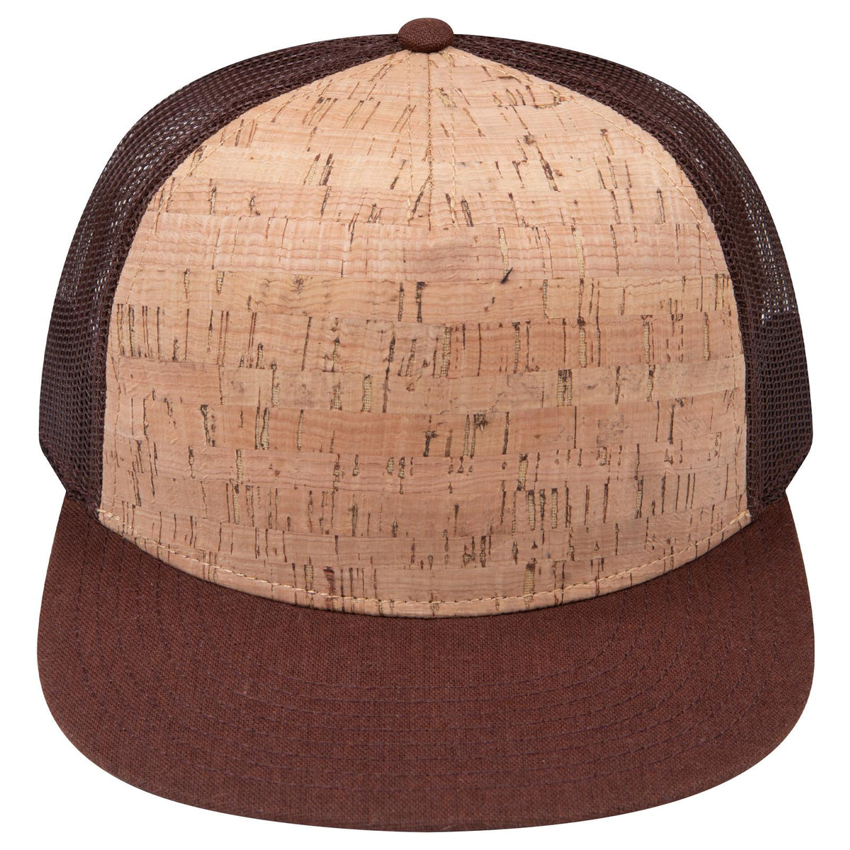 Front View of 0711207B - Brn/Crk/Brn OTTO CAP "OTTO SNAP" 5 Panel Pro Style Mesh Back Trucker Snapback Hat