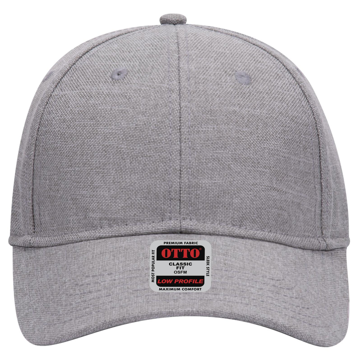 Front View of 074 - Heath. Gray OTTO CAP 6 Panel Low Profile Baseball Cap