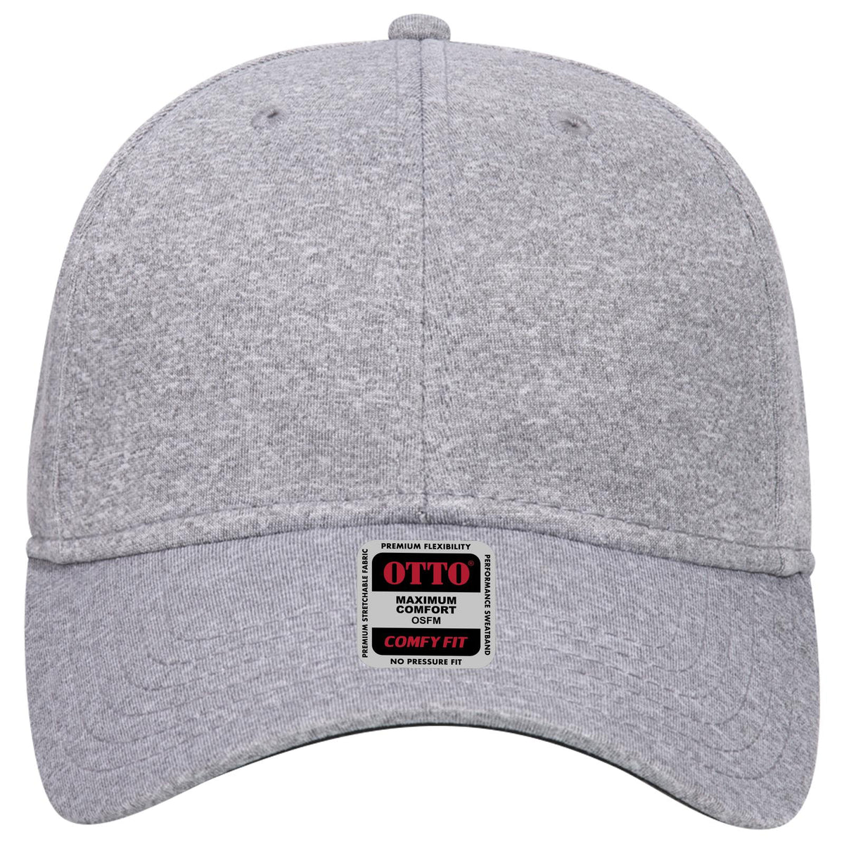 Front View of 074A - Heath. Gray OTTO CAP "OTTO COMFY FIT" 6 Panel Low Profile Baseball Cap