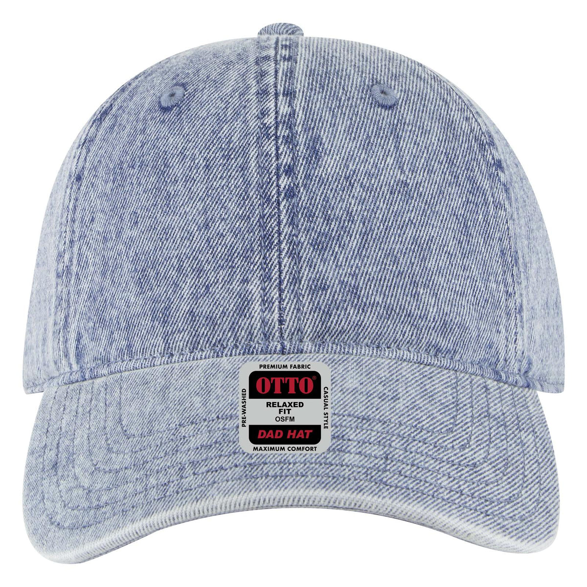 Front View of 075D - Lt. Blue OTTO CAP 6 Panel Low Profile Dad Hat