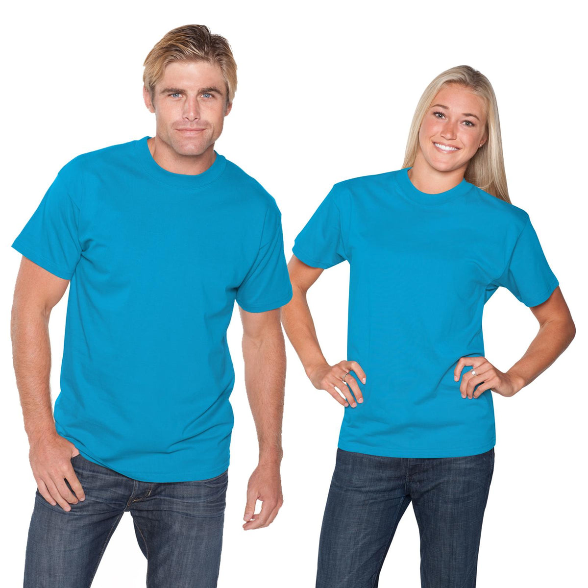 Front View of 076 - Calif. Blue OTTO Unisex Heavyweight Comfy Tee T-Shirt