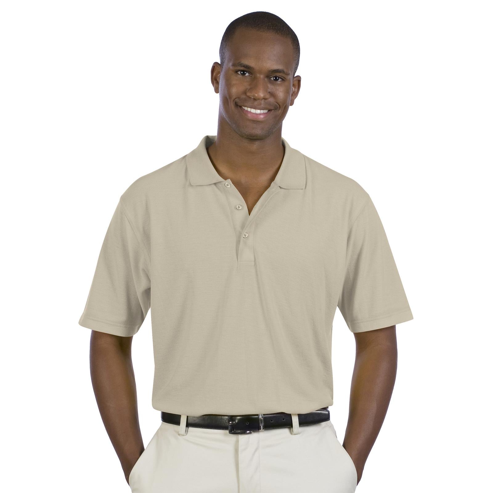 Front View of 077 - Sand OTTO Men's Comfortable Sport Shirt