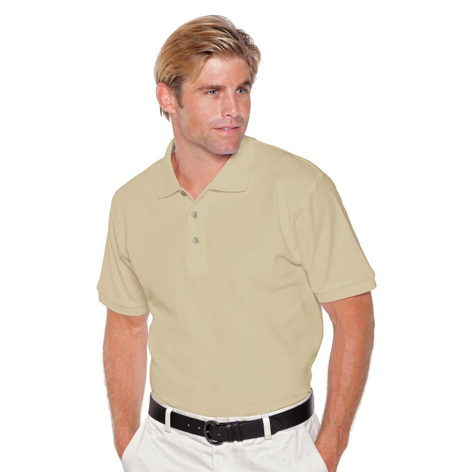 Front View of 077 - Sand OTTO Men's Premium Sport Shirt