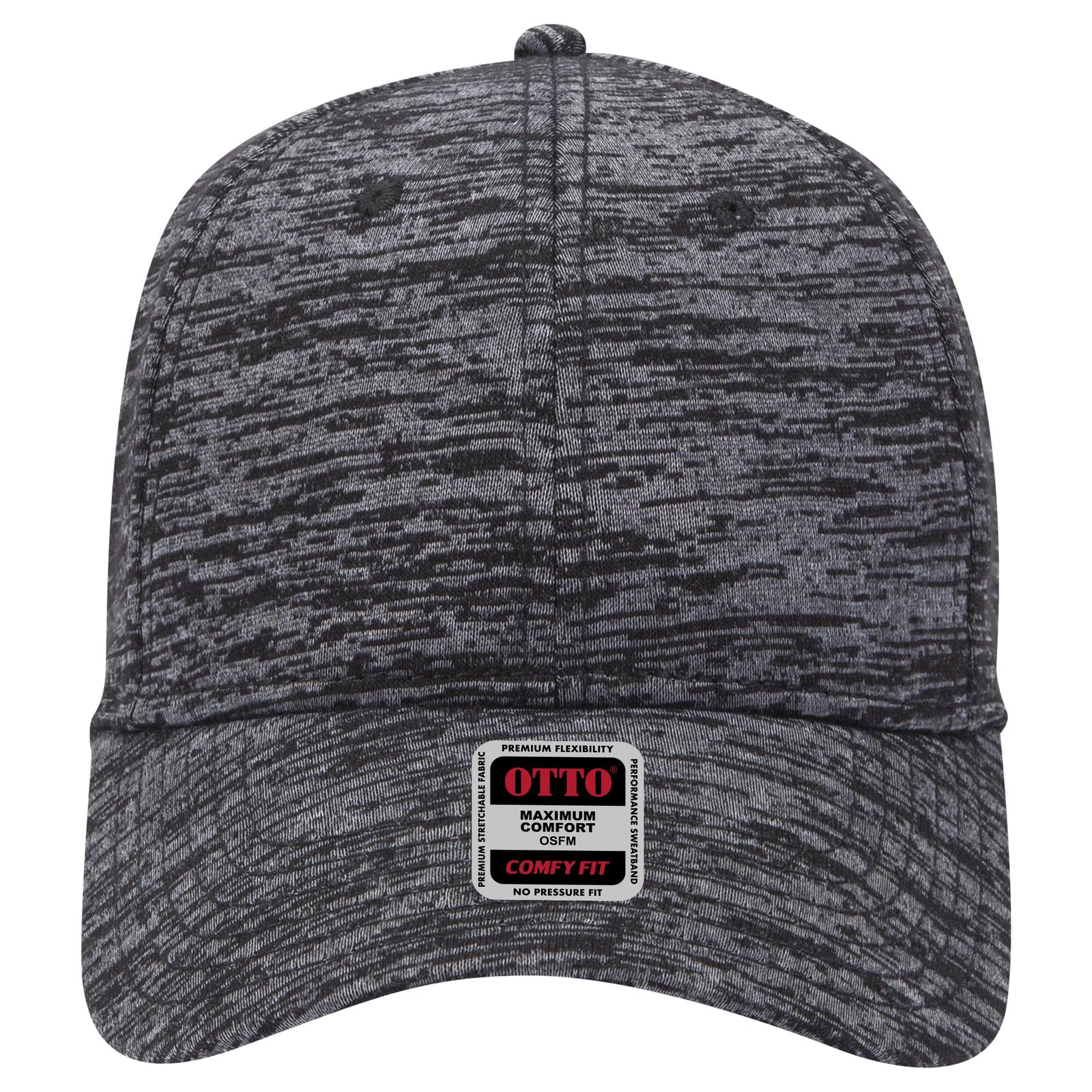 Right View of 080 - Heath. Black OTTO CAP "OTTO COMFY FIT" 6 Panel Low Profile Baseball Cap