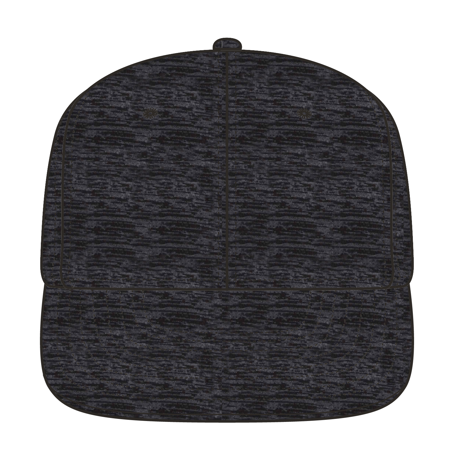 Front View of 080 - Heath. Black OTTO CAP "OTTO SNAP" 6 Panel Mid Profile Snapback Hat