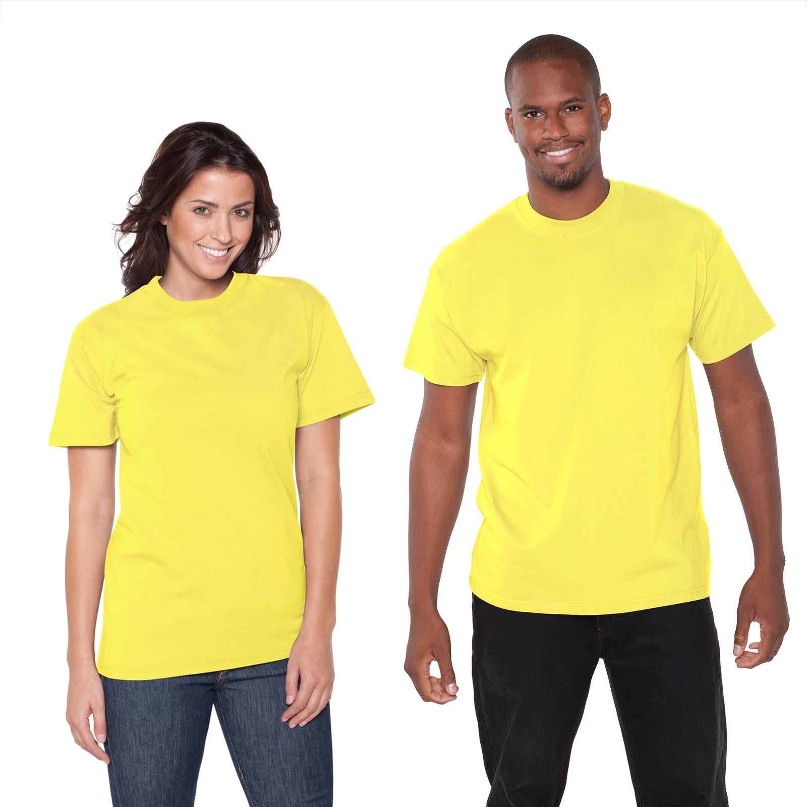 Front View of 081 - Lt. Yellow OTTO Unisex Heavyweight Comfy Tee T-Shirt
