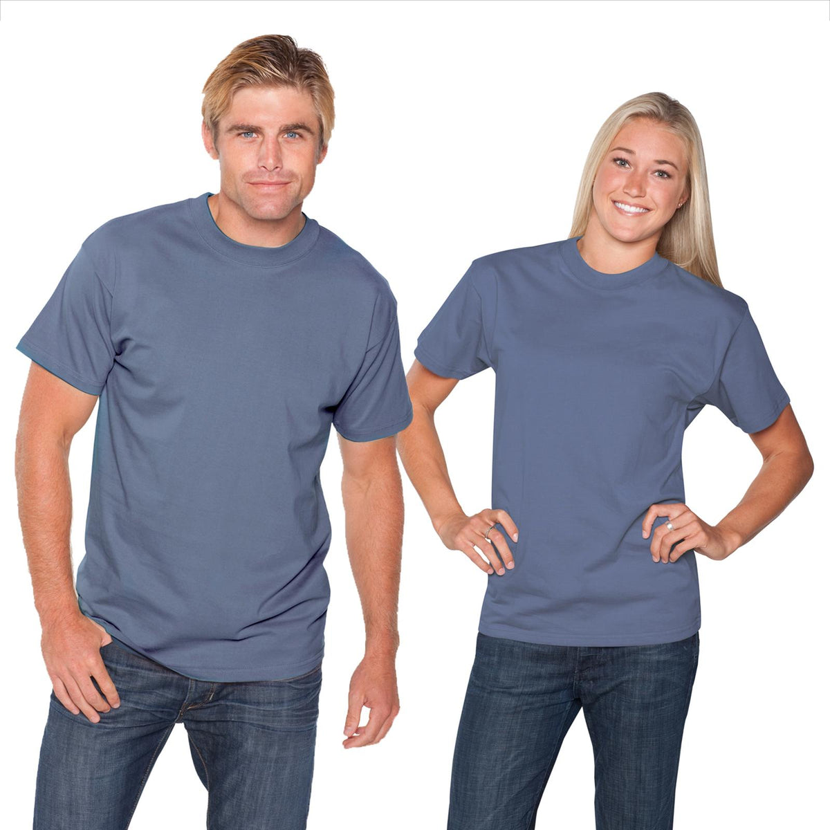 Front View of 082 - Ind. Blue OTTO Unisex Heavyweight Comfy Tee T-Shirt